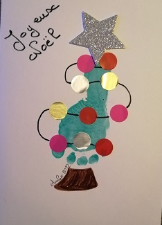 KIT Carte de Vœux -Bonne Année - Gommettes - Loisirs Créatifs/Kits